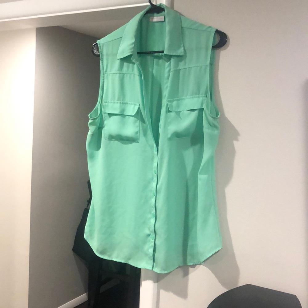 Collared 100% polyester button down